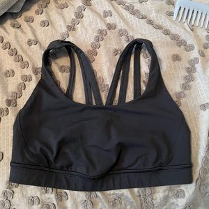 Lululemon black sports bra no padding size 6